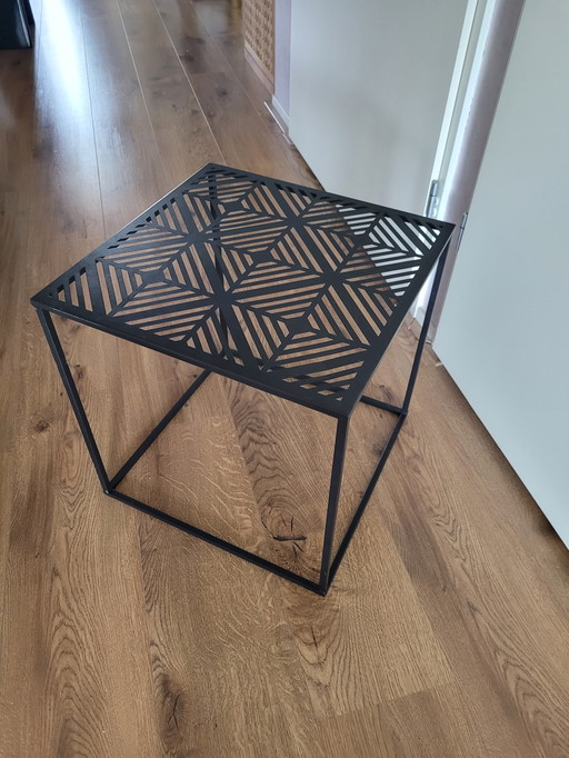 Zwart metalen tafeltje vierkant 40x40x40