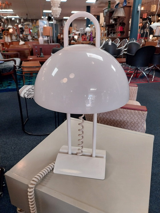 Image 1 of 1x White Mushroom Table Lamp 1980s