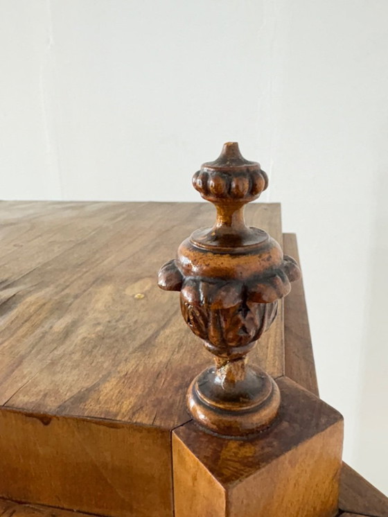 Image 1 of Vitrine Biedermeier, meuble de salon, armoire, meuble à façade en éventail, vers 1880