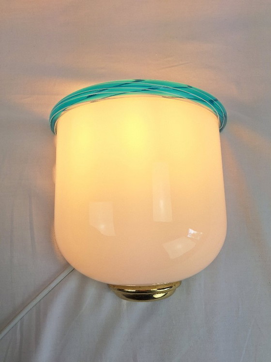 Image 1 of Art Deco handgeblazen Murano glazen wandlamp