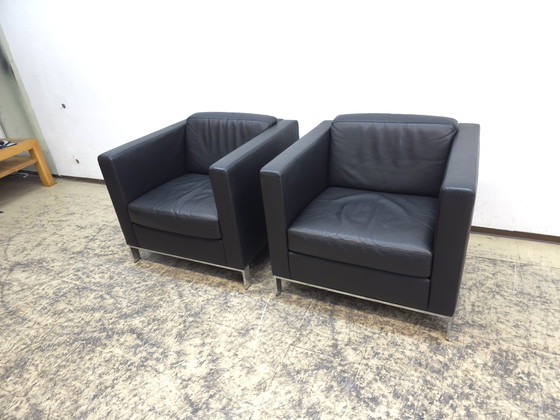 Image 1 of Poltrona Walter Knoll Foster 500 Set di 2 poltrone in pelle Sedie da ufficio