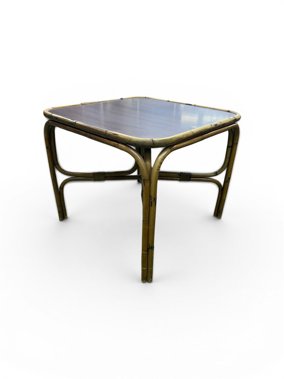 Image 1 of Table en bambou/rotin vintage milieu du siècle
