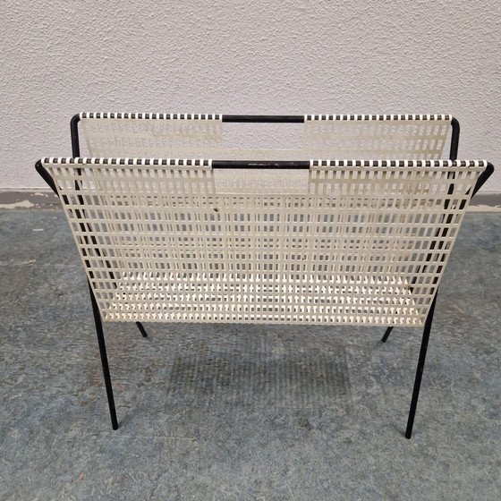 Image 1 of Portariviste anni '50, portaoggetti da lettura, cestino da lettura vintage in stile pilastro