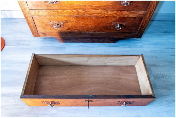 Image 1 of Commode année 50 Art Déco, chêne 