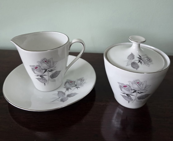Image 1 of Servizio da caffè Vintage Bavaria Black Rose – 6 persone