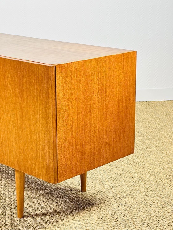 Image 1 of Scandinavian teak sideboard with 4 doors and tapered legs, 1960