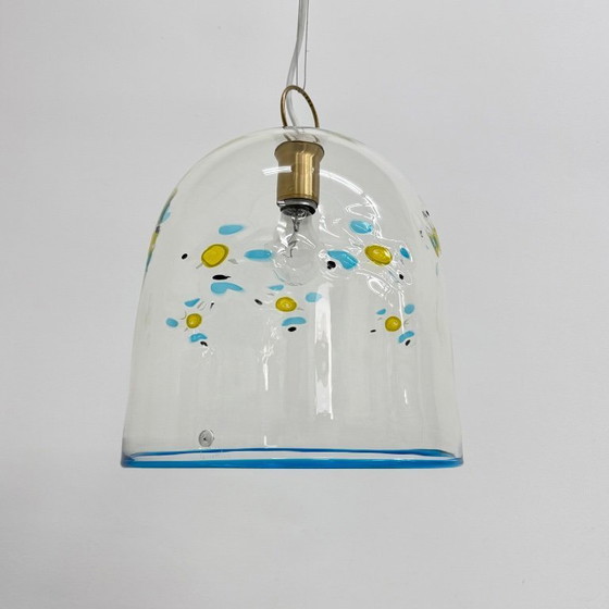 Image 1 of Mid-century design La Murrina glass hanging lamp flowers , 1970s , Italy