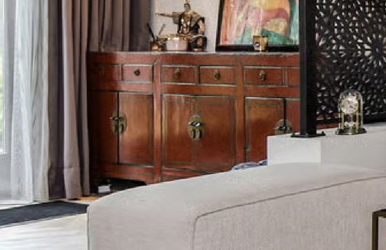 Credenza cinese antica Oriëntique – 234 cm – Rossa – Credenze, Legno, Ottone (photo 2 of 14)