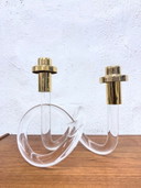 Acrylic Plexiglas double candle holder, designed by Elaine Bscheider for Dorothy Thorpe