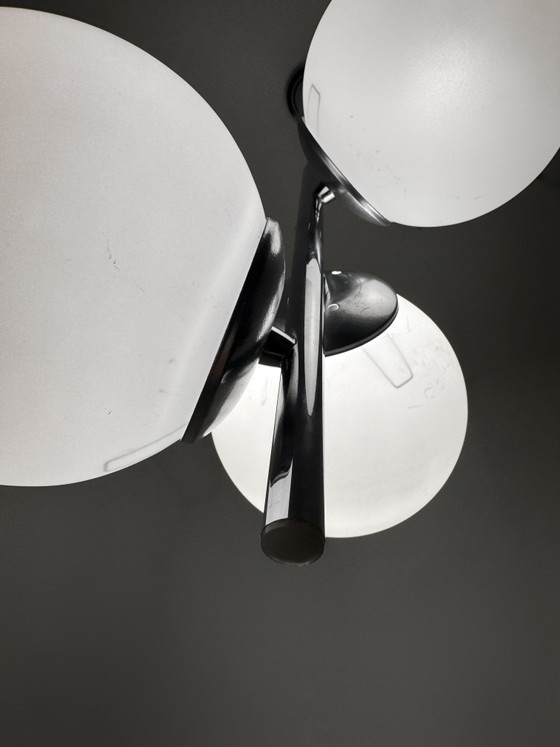 Image 1 of Lampada a sospensione allungata a 3 sfere degli anni '70.