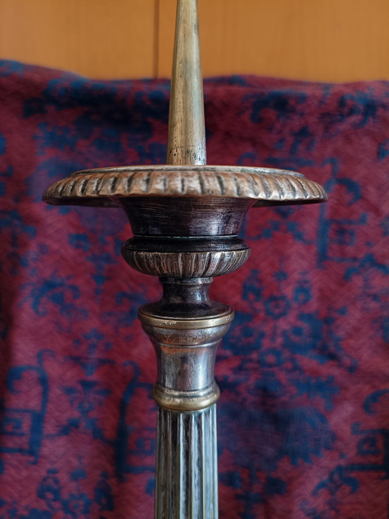 Image 1 of Candelabro de latón plateado, Francia, mediados del siglo XIX.