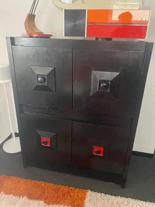 Meuble bar vintage De Coene, noir