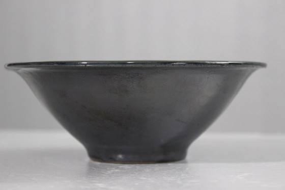 Image 1 of LIFAS Alice Sordet Bonifas - Cuenco de esmalte negro satinado y rojo brillante, años 50