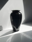 Vintage Ceramic Vase Art Deco Neo Revival Black Flower Vase 80s 80s 1980 Miami