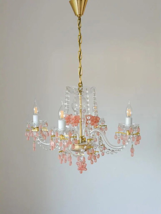 Lampadario Václav Hanus a grappolo in cristallo di Boemia, Cecoslovacchia, anni '70 – Hollywood Regency (photo 6 of 8)