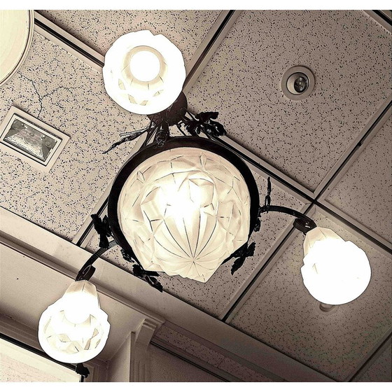 Image 1 of Vintage Degué 4-light Art Deco chandelier