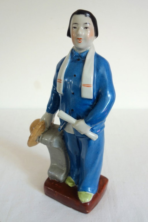 Chinese Biscuit Porcelain Female Statue - Cultural Revolution #23