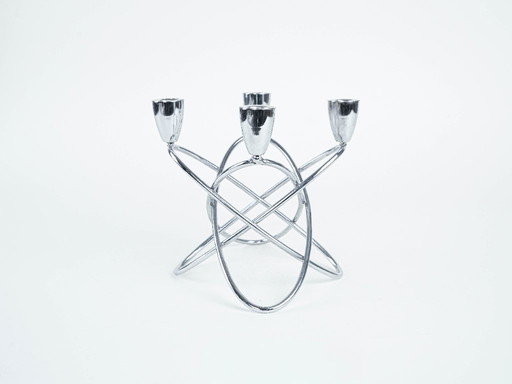 Geometrischer Kerzenständer aus Metall, dänisches Design, 1960er Jahre, hergestellt in Dänemark