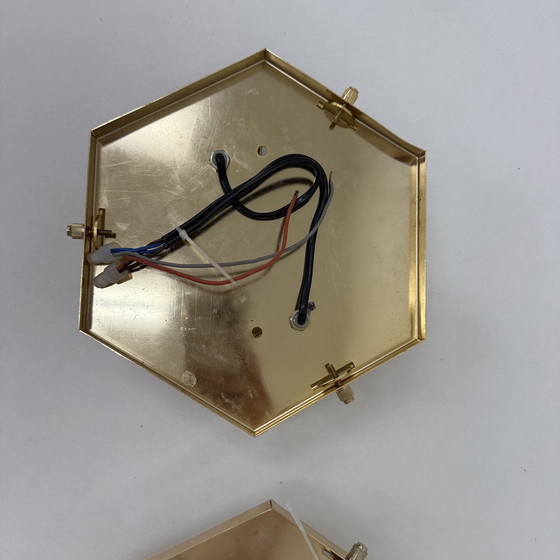 Image 1 of Set di 2 lampade da parete esagonali di Sothis, Italia anni '80