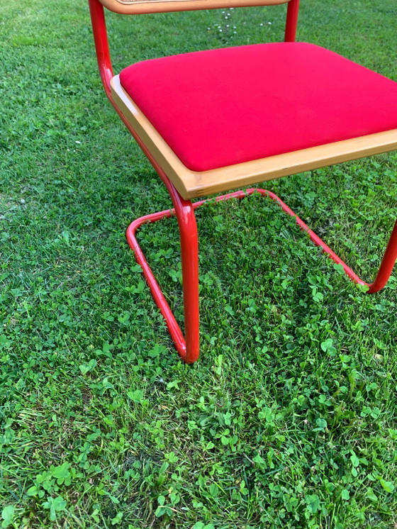 Mid-Century Modern Italian Marcel Breuer style B32 Cesca Chair, 70s – Adjustable recliner chair, Wood, Metal (photo 2 of 6)