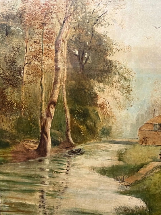 Groot boslandschap aangegeven – Schilderijen & Tekeningen, Canvas (photo 3 of 7)