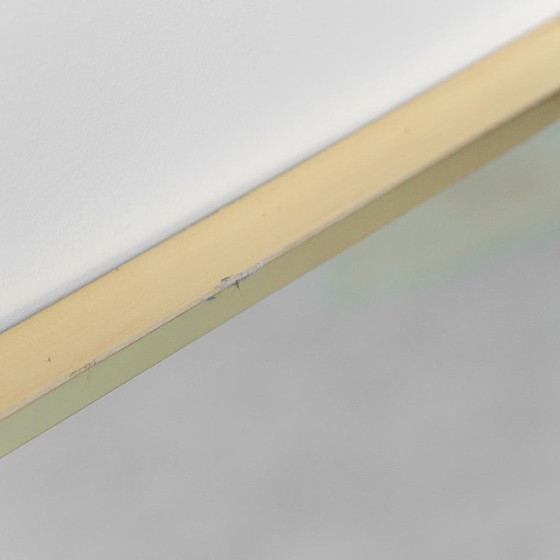 Image 1 of LARGE VINTAGE MIRROR WITH BRASS AND SUEDE FRAME FROM THE 70S – MODERN DESIGN