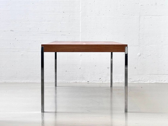 Image 1 of Spacious dining table with rosewood veneer and chrome-plated steel frame, 1970s
