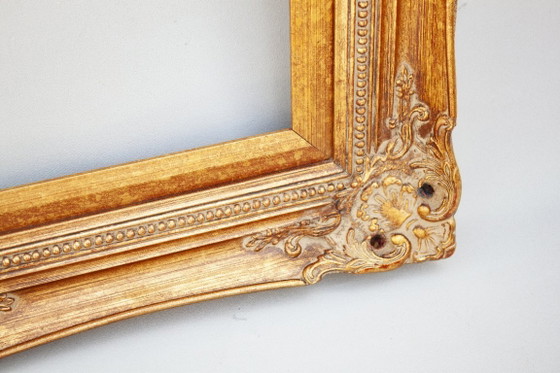 Image 1 of Marco barroco antiguo de madera con pan de oro, hecho a mano, estilo Luis XVI. Marco barroco para cuadro, espejo, etc.