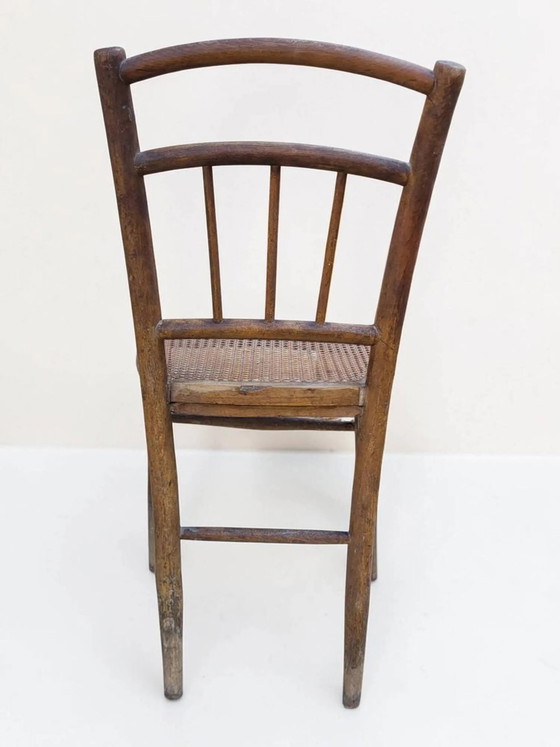Sedia con schienale a doghe e seduta in paglia di Vienna. – Sedie da pranzo, Wood (photo 6 of 9)