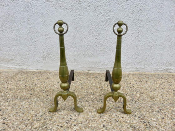 Image 1 of Par de morillos, estilo neoclásico, de bronce macizo, Francia, años 20-30.