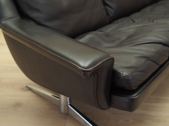 Image 1 of Divano in pelle marrone, design danese, anni '70, designer: Werner Langenfeld, manifattura: Esa