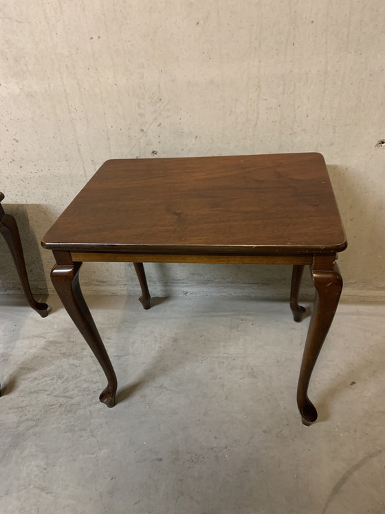 Image 1 of Beistelltischset im Queen-Anne-Stil aus Mahagoni. Mini-Set