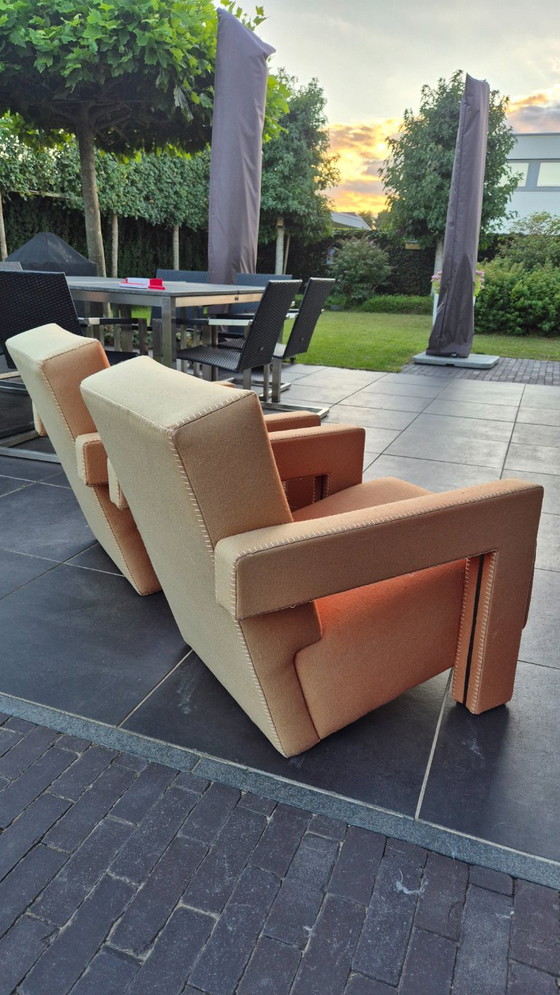 2x Fauteuils Originaux Cassina 637 Utrecht - Gerrit Rietveld – Bancs, Textile (photo 11 of 11)