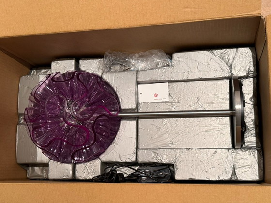 Image 1 of 2x QisDesign table lamps CORAL purple