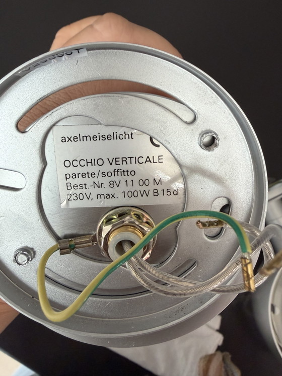 Image 1 of 2 x Occhio Sento Wandleuchte mit mattverchromter Linse und satiniertem Glas (Halogen)