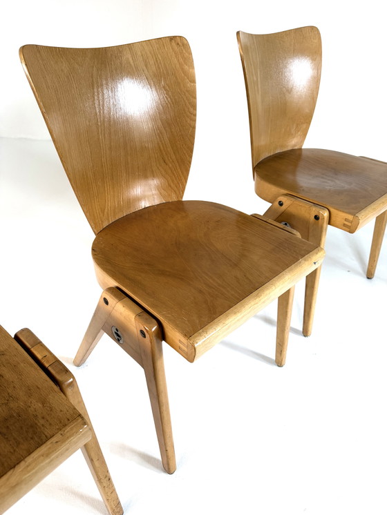 Image 1 of 8 sedie impilabili vintage in compensato, Kaderer anni '60