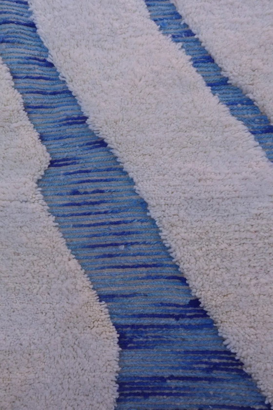 Custom-made blue Moroccan rug, handmade, size 140/260 cm – Aime Té, Rugs & carpets, Wool (photo 4 of 11)