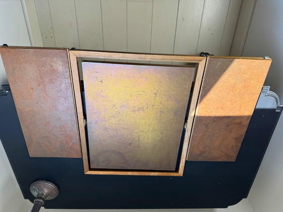 Image 1 of Driedelige Franse spiegel in goudkleurige lijst.