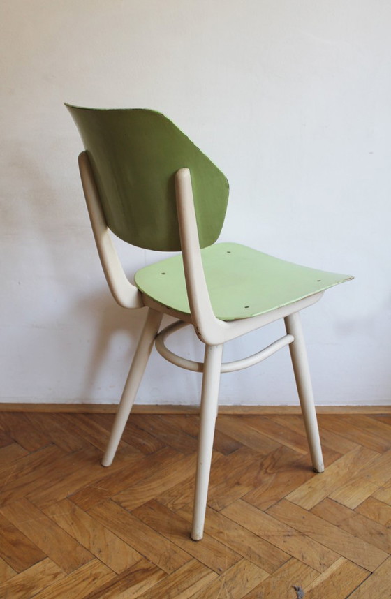 Set di 6 sedie da pranzo TON | Finitura originale color pastello | 1964 – Wood (photo 37 of 46)