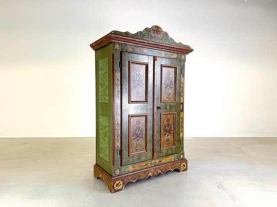 Image 1 of Farmhouse cabinet Voglauer country house cabinet hand-painted green