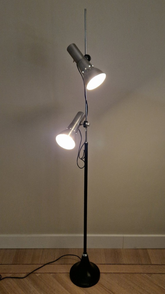 Image 1 of Vintage Italian design floor lamp, 2 adjustable spotlights, Formanova 1970s