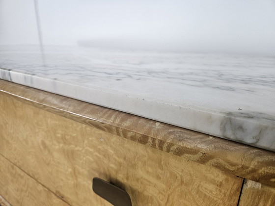 1950s maple chest of drawers with a marble top – Wood (photo 7 of 23)