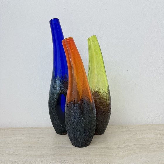 Image 1 of Set di 3 vasi Monica Backstrom per Kosta boda Sweden Moonlanding