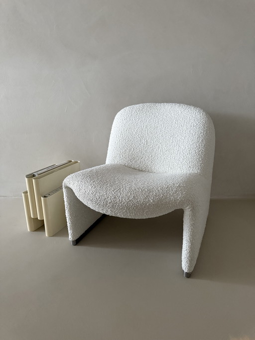 Giancarlo Piretti Artifort Ally Stoel Fauteuil Stoel Bekleed Bouclé