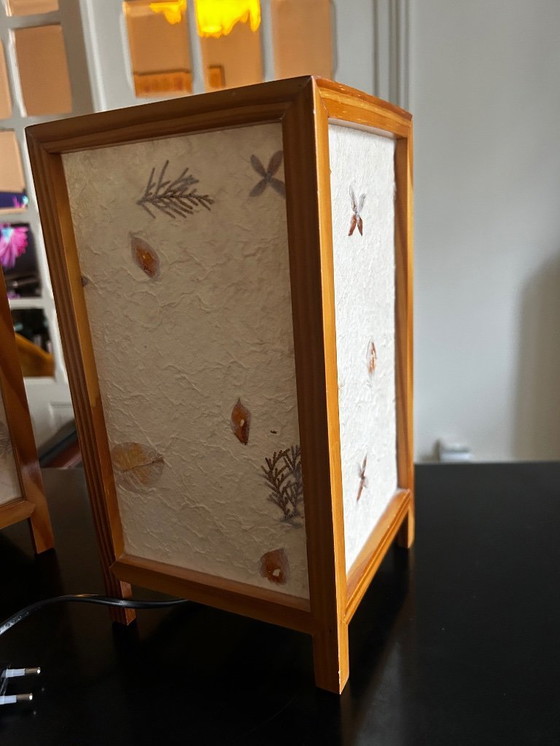 Image 1 of Coppia di lampade a fiori secchi, anni '70