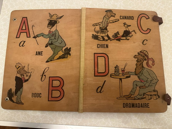 ABC Comique – R. Candide – Nilsson Paris vers 1900 – Abécédaire sur bois – Livres d'art, Cuir (photo 2 of 14)