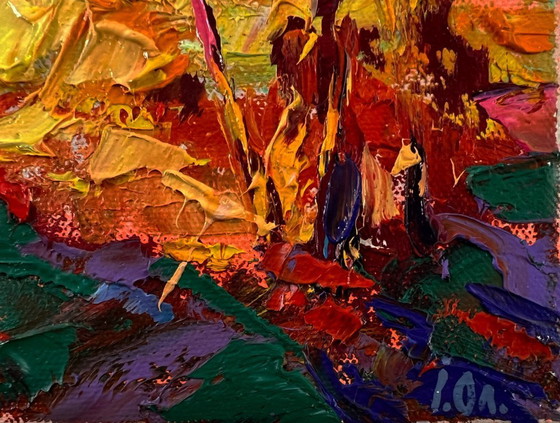 Originales Ölgemälde Sommerabendlandschaft Sonnenuntergang – Gemälde & Zeichnungen, Canvas (photo 5 of 8)