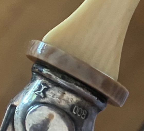 Image 1 of 8-delige serveer- en fruitbestekset – zilverkleurige handgrepen en vintage design