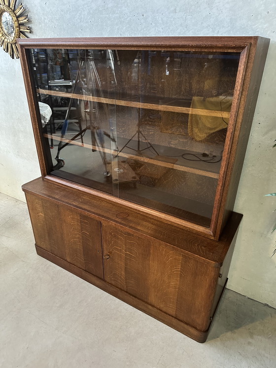 Image 1 of Vitrine Art déco d'origine - chêne