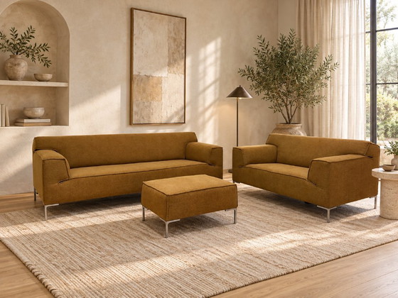 NEW UPHOLSTERED Design on Stock Bloq Set + WARRANTY, Seating area, Other, Metal, Yellow (photo 2 of 14)